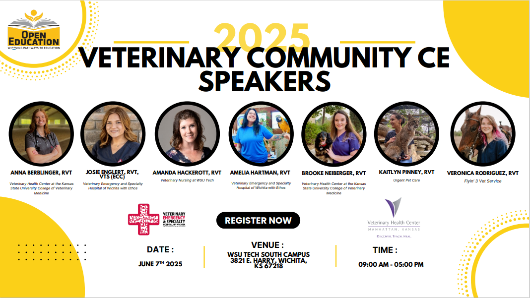 Vet community banner with speakers, date, venue and time